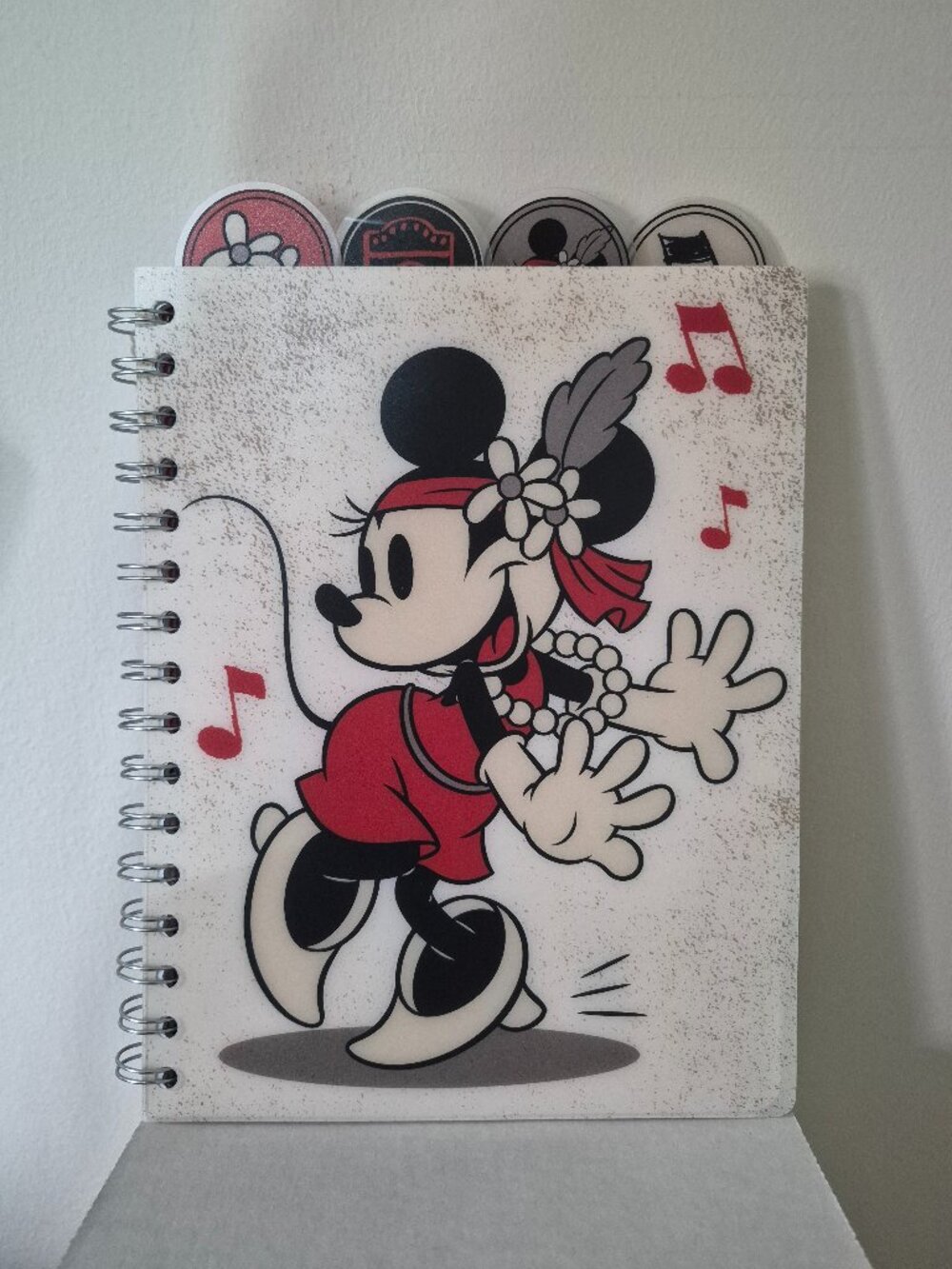 Disney Minnie Mouse Retro Style Spiral 4-Tab Journal Notebook